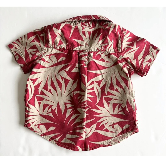 Sprockets 12M Hawaiian Shirt Tan Red Tropical Button Down Collared 100% Cotton - Picture 4 of 7
